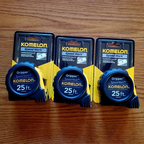 New Komelon 25' Gripper Set Of 3 Tape Measure. - Picture 1 of 12